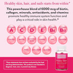 Beauty Bites Gominolas de Biotina - Suplemento para Cabello, Piel y Uñas con 6000 mcg de Biotina, Colágeno y Vitaminas - Sabor a Maracuyá