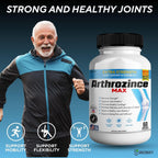 Arthrozince Max Extra Strength Joint Support – Glucosamine, Chondroitin, MSM, Boswellia, Turmeric – 60 Cápsulas