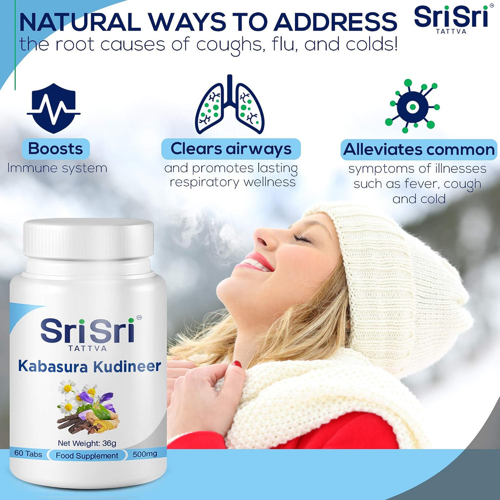 SRI SRI TATTVA Kabasura Kudineer - Suplemento Herbal para la Inmunidad (60 Comprimidos)