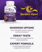 Bariatric Expert D3 Vitamina – Suplemento alimenticio de disolución rápida para adultos después de cirugía bariátrica, 90 unidades