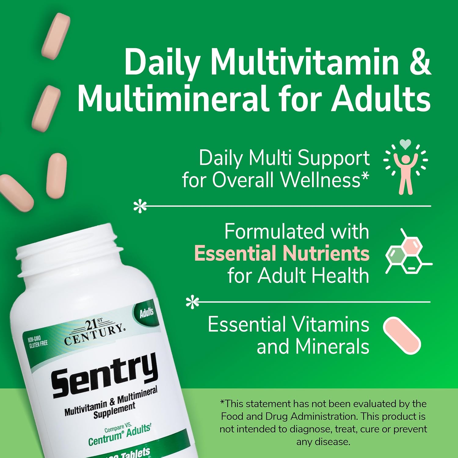 21st Century Sentry Tablets - Complejo Multivitamínico y Mineral, 130 Comprimidos