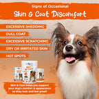 Vital Planet Skin & Coat – Suplemento para la Piel y el Pelo del Perro con Omega-3, Inositol y Colina – 60 Comprimidos Masticables