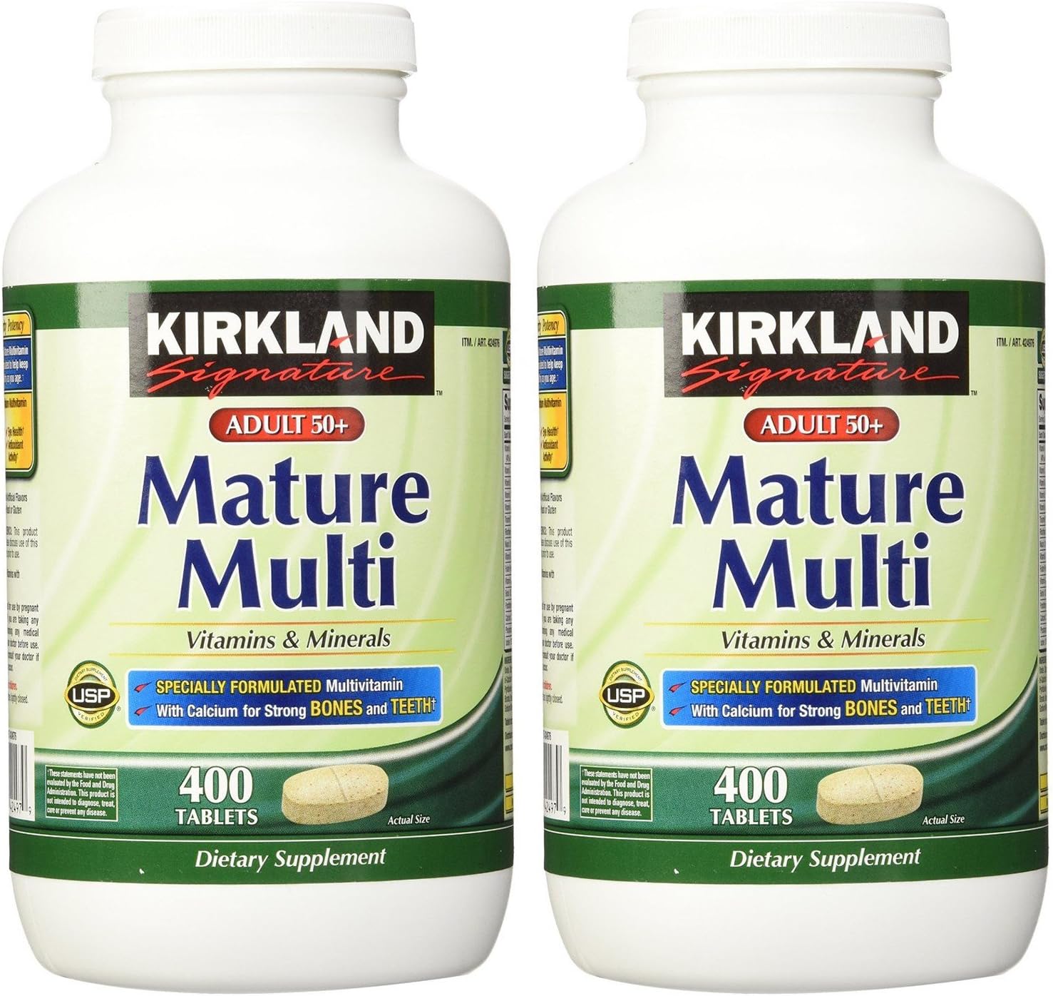 Kirkland Signature Multivitamínico para Adultos Mayores - 400 Comprimidos (Paquete de 2)