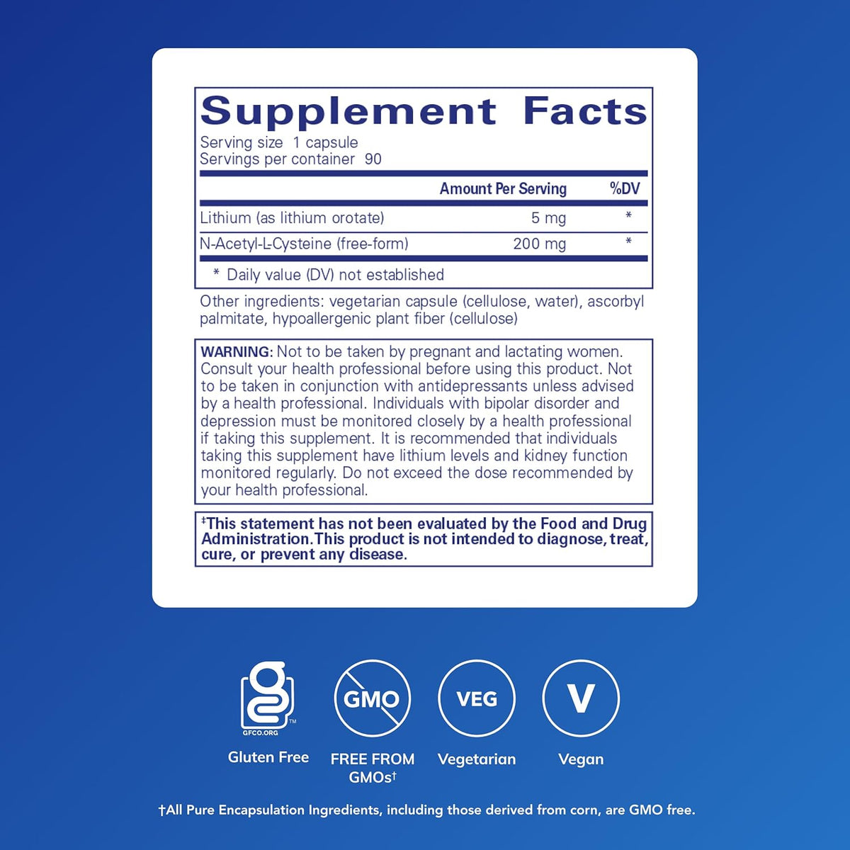 Pure Encapsulations Litio Orotato 5 mg - – Ayuda a mantener la memoria y la claridad mental* – Image 2