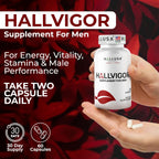 Hallusa Natural HALLVIGOR Multivitamínico Diario para Hombres – Ginseng Coreano, Damiana, Saw Palmetto, Biotina, Complejo B, Zinc, Jalea Real – 60 Cápsulas