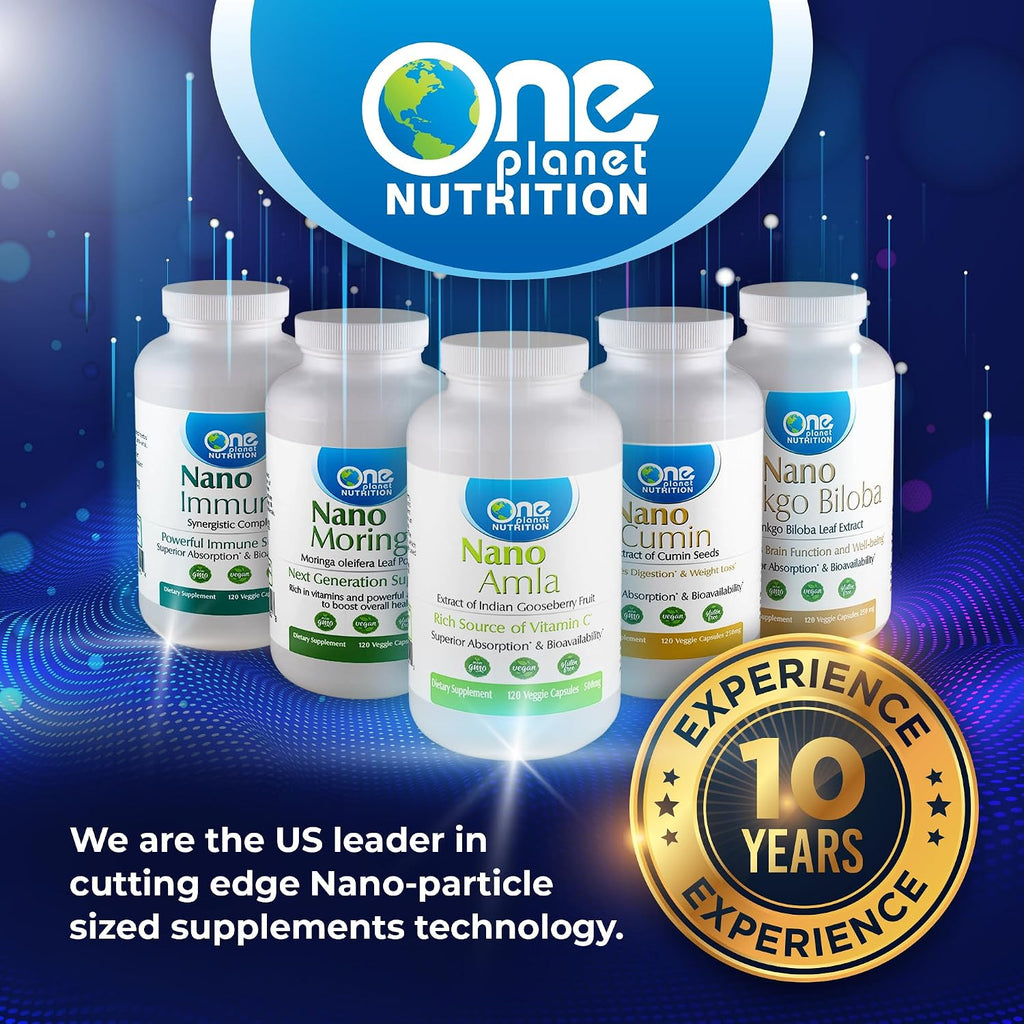One Planet Nutrition Nano Amla 500 mg Veggie Capsules (120 caps) - Extracto de Amla con Vitamina C