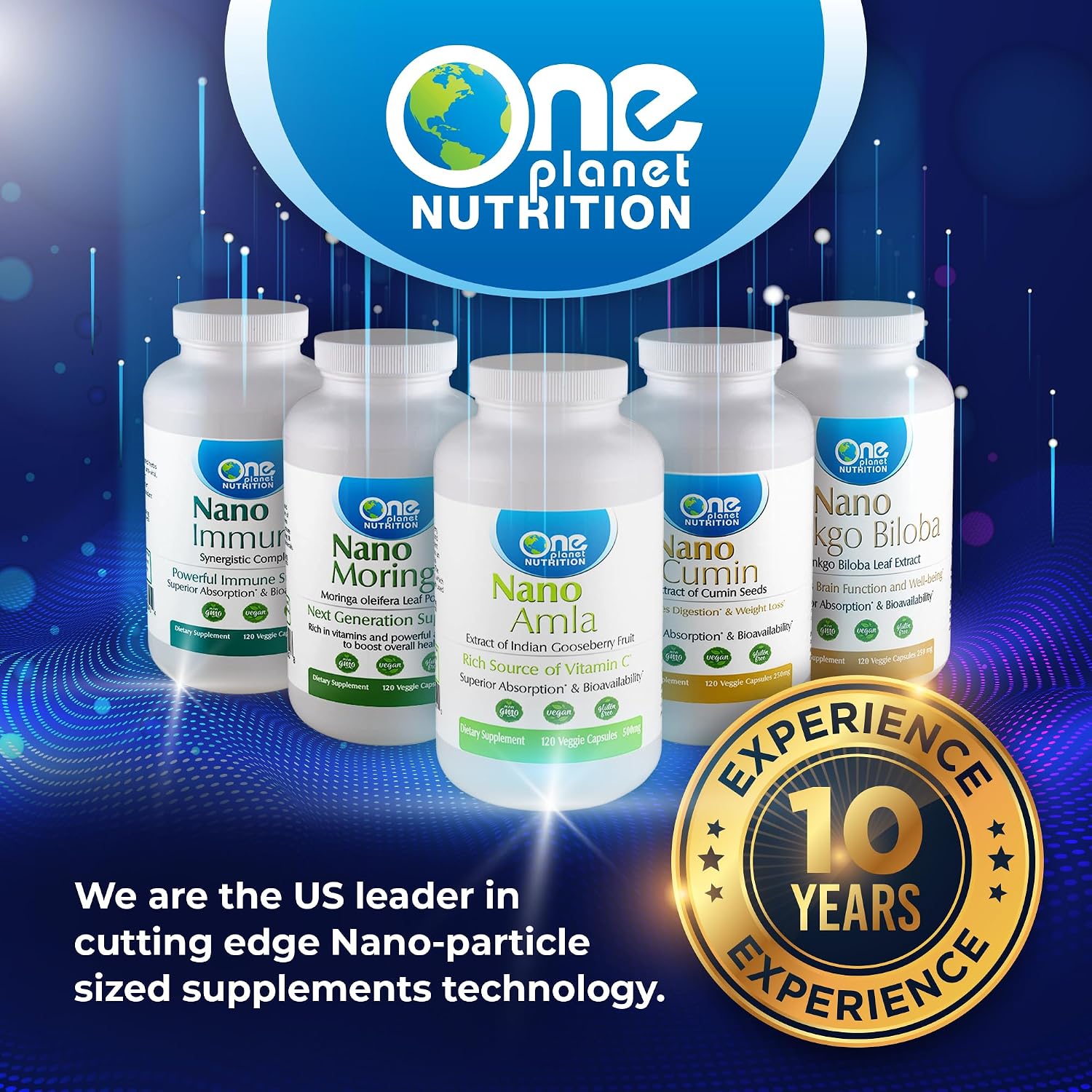 One Planet Nutrition Nano Amla 500 mg Veggie Capsules (120 caps) - Extracto de Amla con Vitamina C