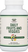 Double Wood Suplemento de Frutas y Verduras - Mezcla de 49 Frutas y Verduras - 1,500 mg por Ración - 180 Cápsulas