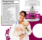 15-en-1 Multivitamínico Posparto para Perros - Recuperación, Articulaciones, Piel y Pelaje - Probióticos para Perras Lactantes - 120 Comprimidos Masticables Sabor Pollo