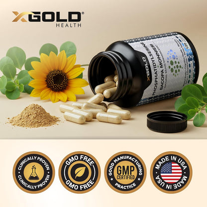 X Gold Health Phosphatidylserine y Bacopa – Función cognitiva global: Contribuye al rendimiento intelectual en el – Image 6