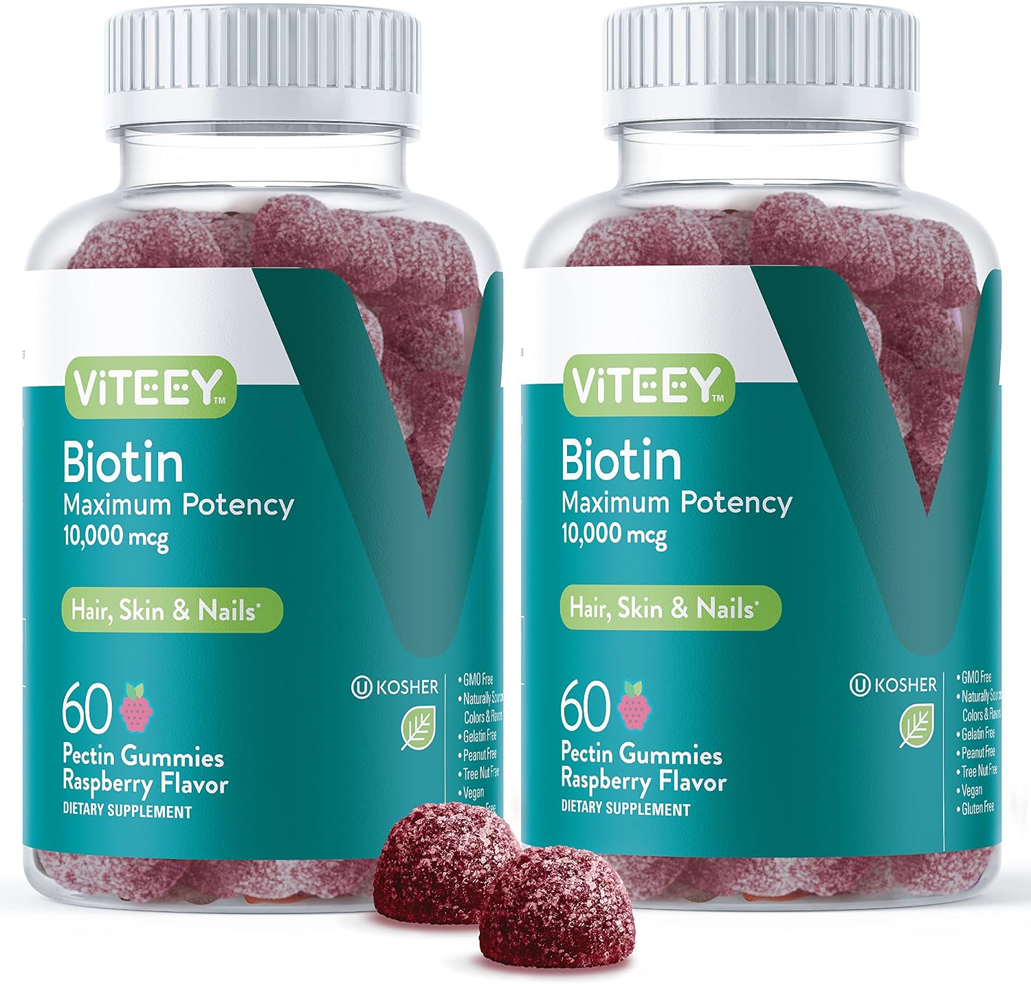 Viteey Biotin Gummies - 10.000 mcg - 60 Gominolas
