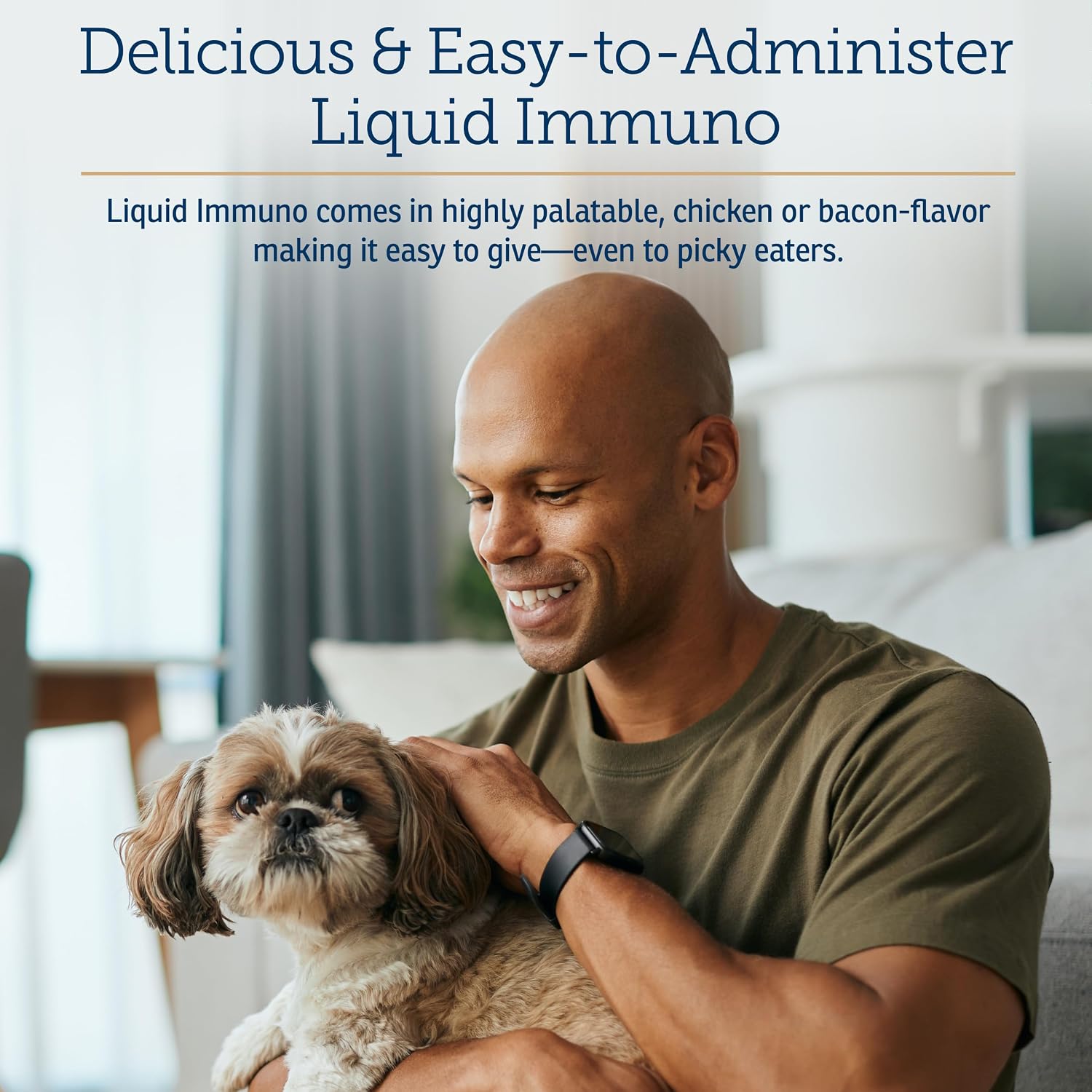 Rx Vitamins Liquid Immuno - Con L-Lisina para Perros y Gatos - Suplemento de Hongo Reishi - Vitaminas Oculares con Luteína - Sabor a Bacon (59 ml)