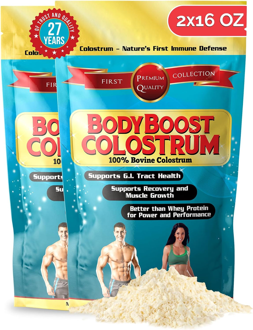 BodyBoost Colostrum Whole - Calostro Bovino 100% Puro, 2x454g