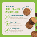 VetIQ Probiótico para Perros - Apoyo Digestivo - Sabor Ahumado - 180 Masticables Blandos