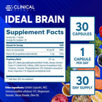 Clinical Effects Ideal Brain - Suplemento Nootrópico con Vitaminas B, GABA y Alpha-GPC, 30 Cápsulas Veganas
