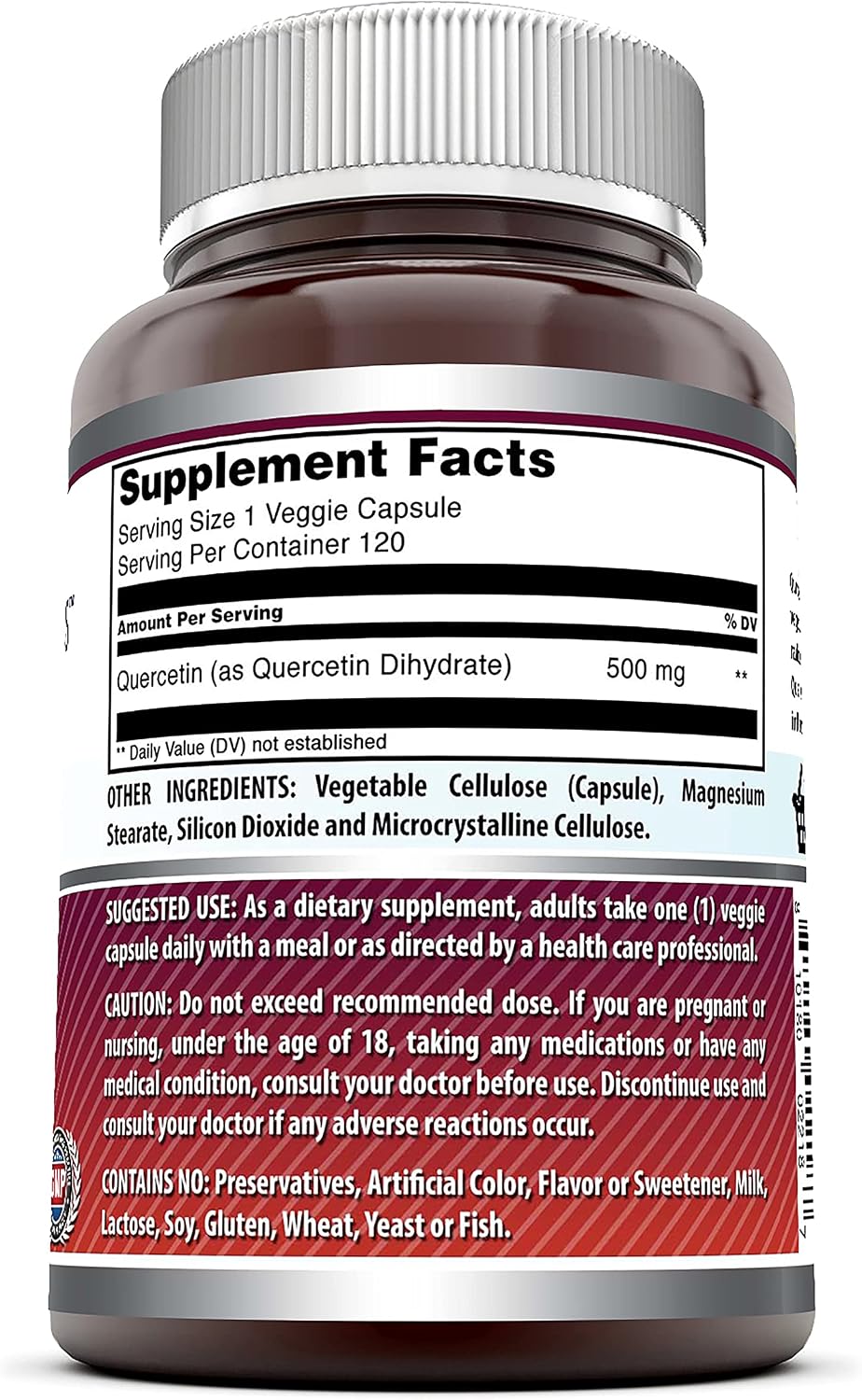 Amazing Formulas Quercetina 500 mg - 120 Cápsulas Veganas