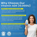 LifeStrength ADK 10 - 90 Cápsulas - Complejo de Vitaminas A, D3 10.000 UI y K2 (MK-7)