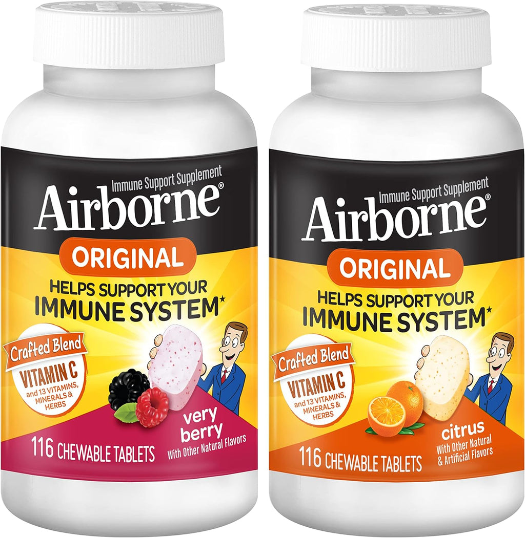 Airborne Zesty Orange Comprimidos Efervescentes Vitamina C 1000mg x 36 Comprimidos (Pack de 2)