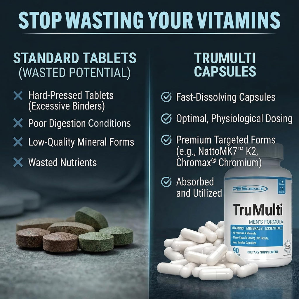 PEScience TruMulti Multivitamin for Men, 90 Capsules