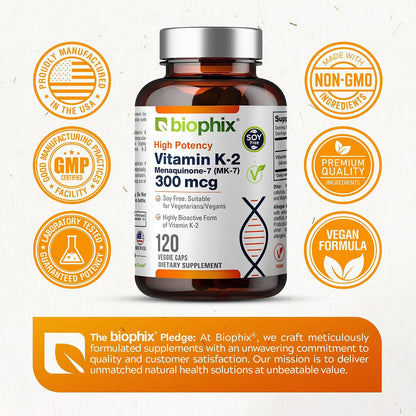 biophix Vitamina K2 MK-7 300mcg - 120 Cápsulas Veganas – Image 7