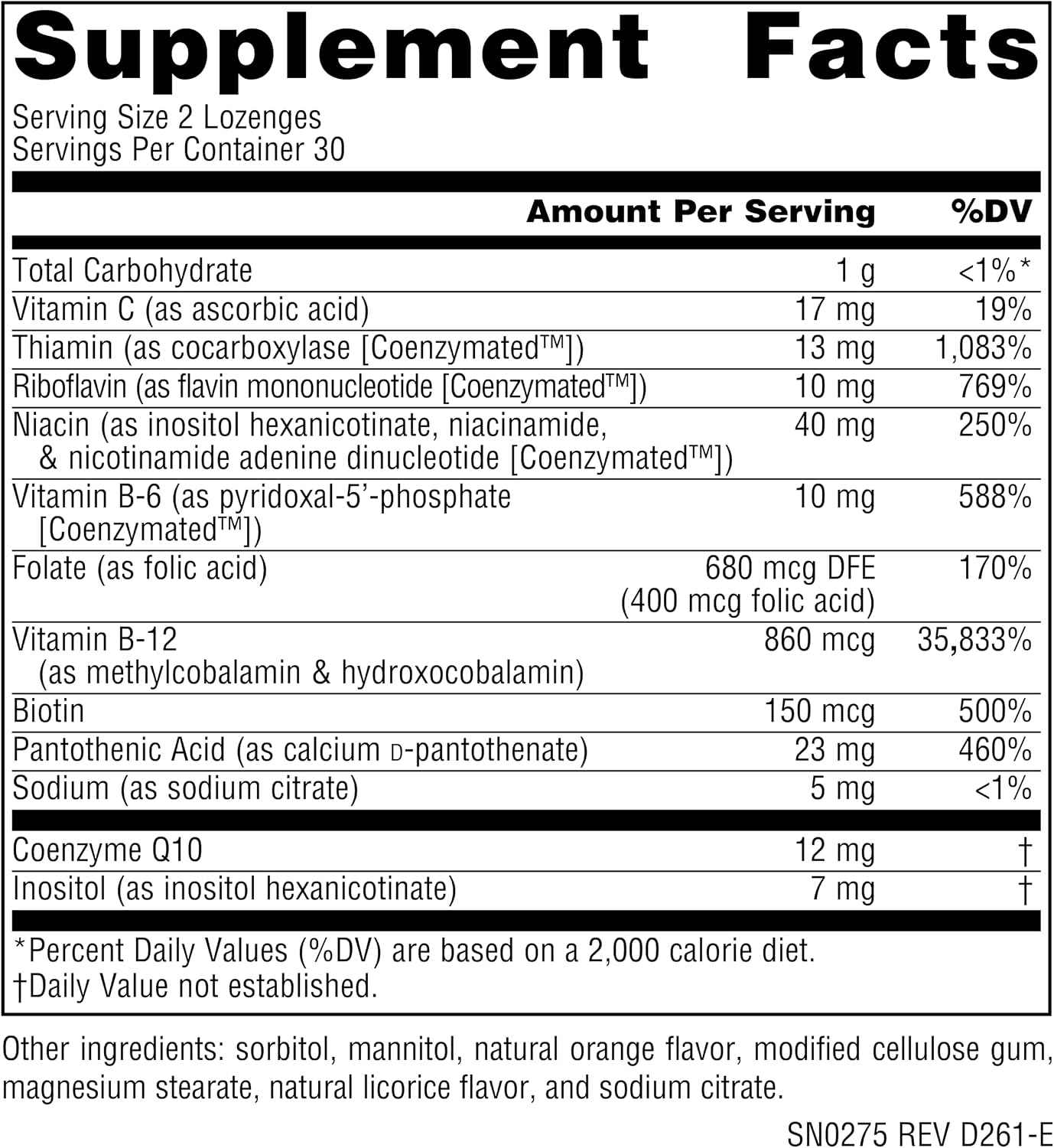 Source Naturals Coenzymate Complejo B, 60 Pastillas Sabor Naranja