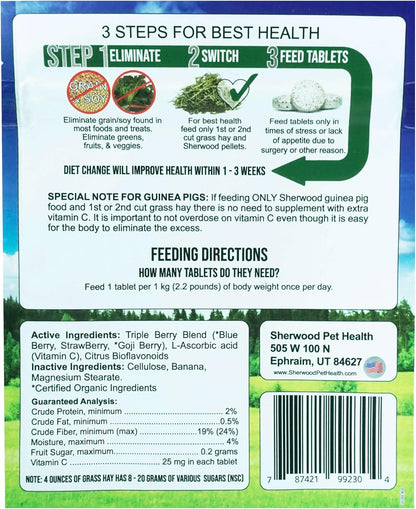 Tripleberry Vitamina C y Bioflavonoides de Sherwood Pet Health (100 Comprimidos - 60 g) – Image 2