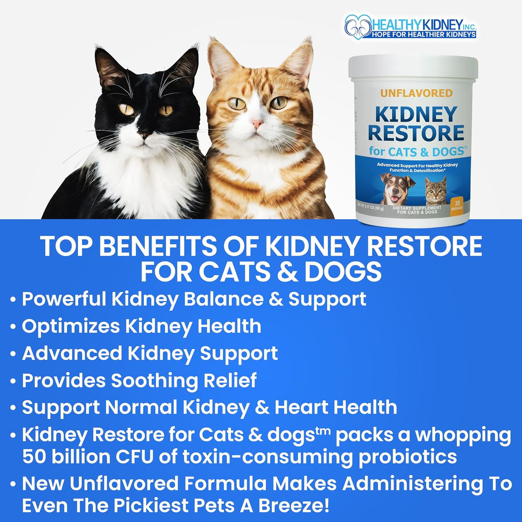 Kidney Restore para Perros y Gatos – Suplemento Renal sin Sabor