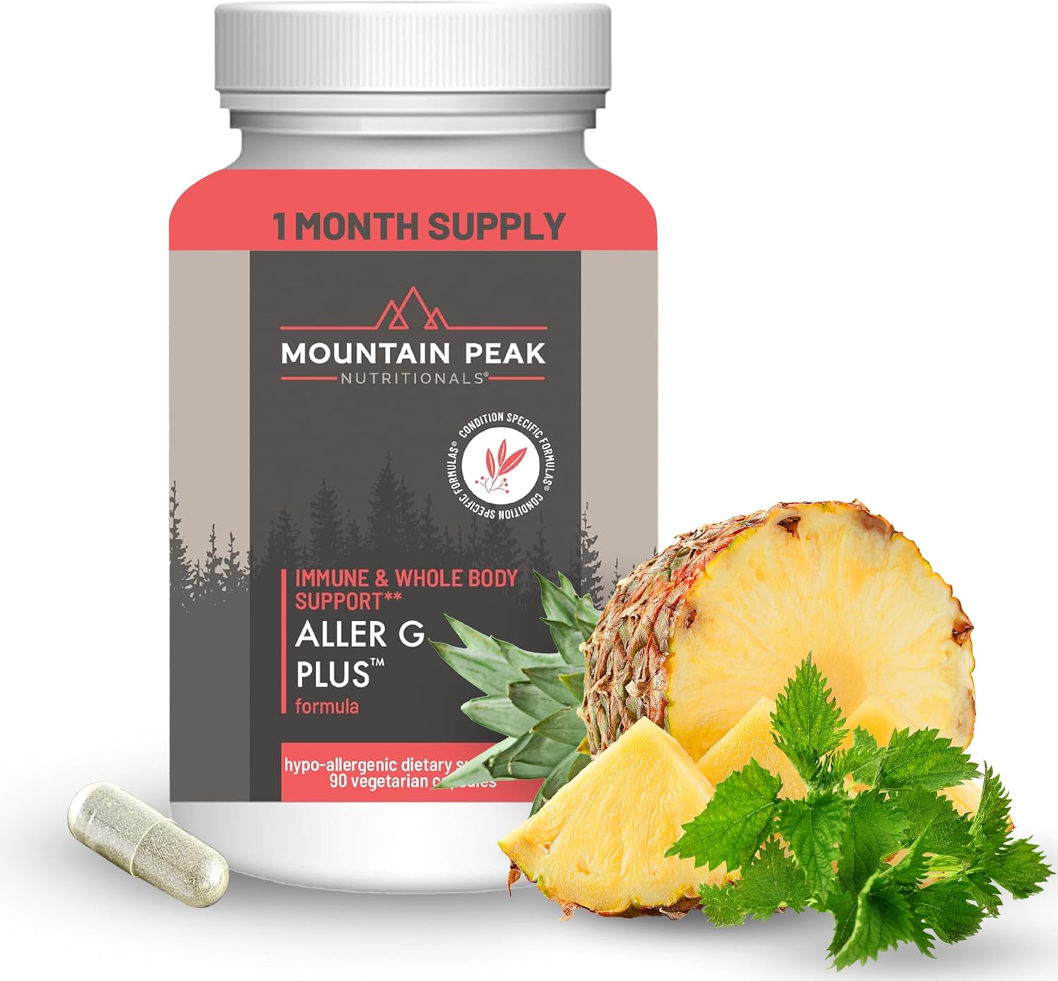 Mountain Peak Nutritionals Aller G Plus – Apoyo Respiratorio, Senos Paranasales y Alergias Estacionales (90 Cápsulas Vegetales)