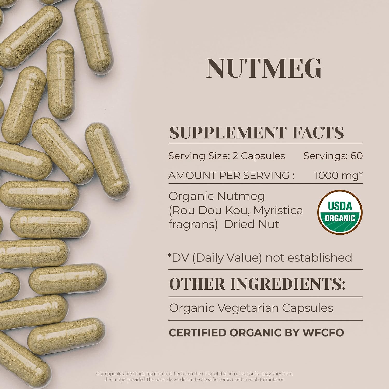 Garden Organics - Nuez Moscada Ecológica - 120 Cápsulas Vegetarianas