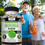 Kaya Naturals Extracto de Hoja de Moringa - Superalimento Verde - 60 Cápsulas Vegetales
