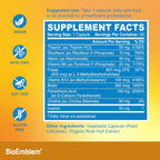 BioEmblem Complejo B – Vitaminas B Completo con Formas Metiladas Activas | Apoya Energía, Claridad Mental y Salud Inmunitaria | No GMO, Vegano, Sin Soja, Sin Gluten | 270 Cápsulas