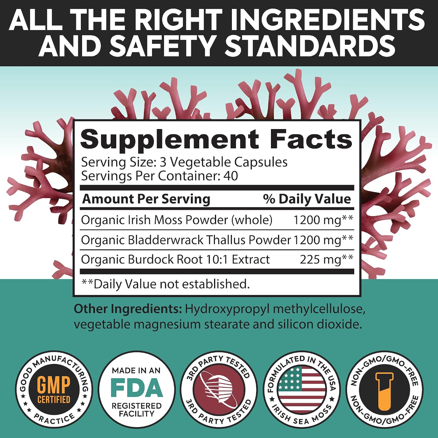Dr Martins Irish Sea Moss 2625mg - 120 Cápsulas