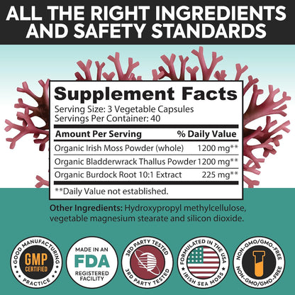 Dr Martins Irish Sea Moss 2625mg - 120 – Función tiroidea: El yodo presente en el Irish Moss y Bladderwrack – Image 9