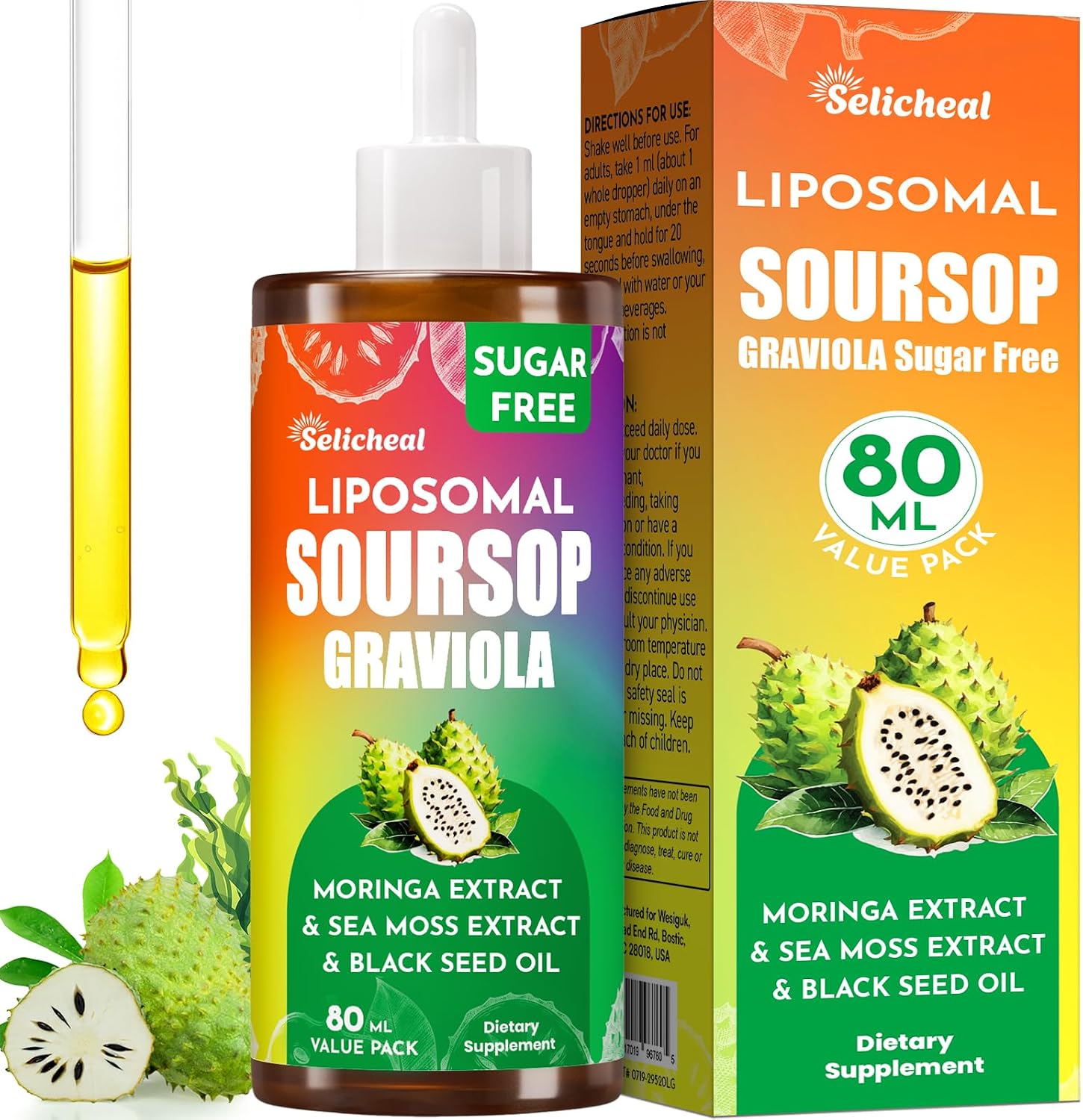 Soursop Bitters Líquido 10 en 1 con Extracto de Guanábana y Musgo de Mar - 80ml