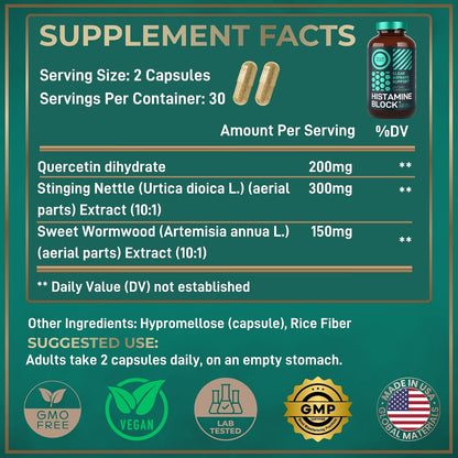 Histamine Block 10:1 Flavonoids de WILD FUEL - Quercetina, Ortiga y Artemisia - 60 Cápsulas – Image 3