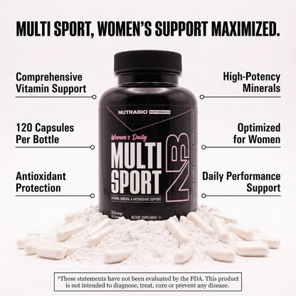 NutraBio MultiSport para Mujeres - – Salud integral: Vitaminas y minerales como el zinc, el selenio y la vitamina – Image 4