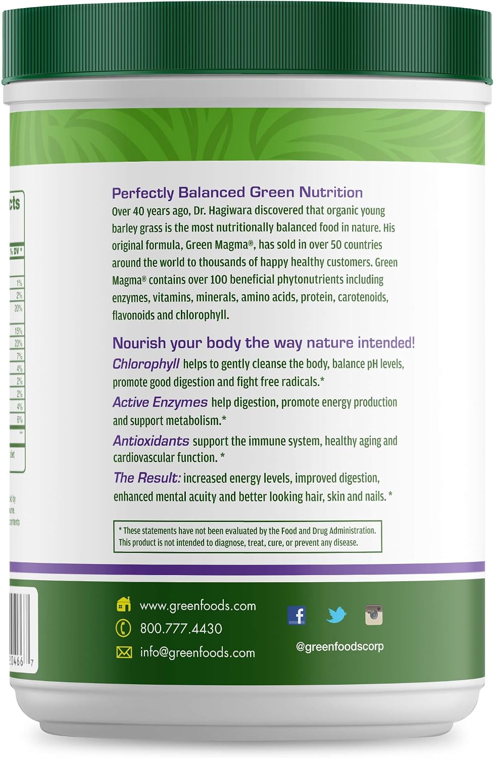 Green Magma Cebada Verde en Polvo, 10.6 oz