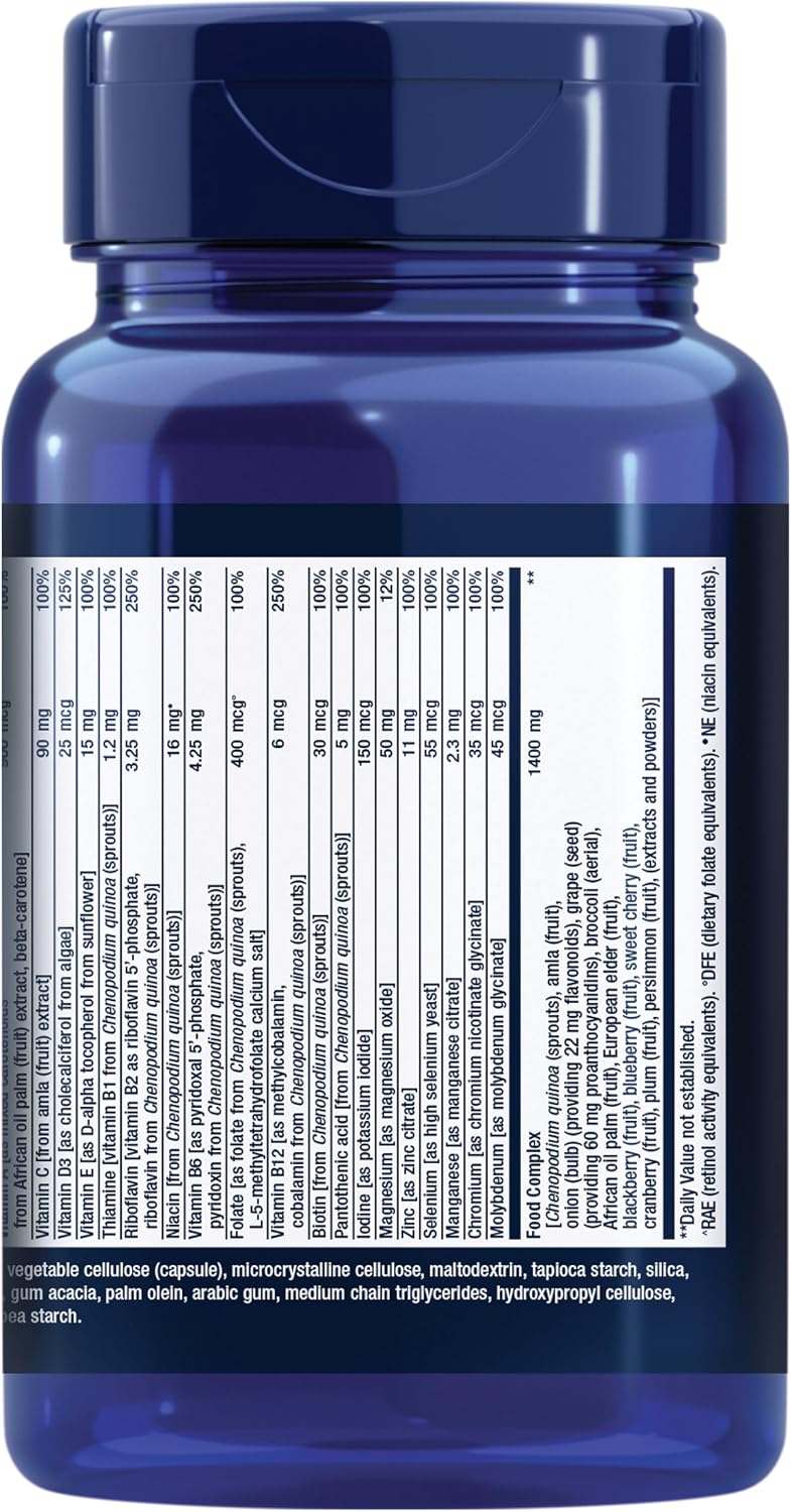 Life Extension Whole Food Multivitamin - Multivitamínico de alimentos integrales con vitaminas vegetales, 90 cápsulas