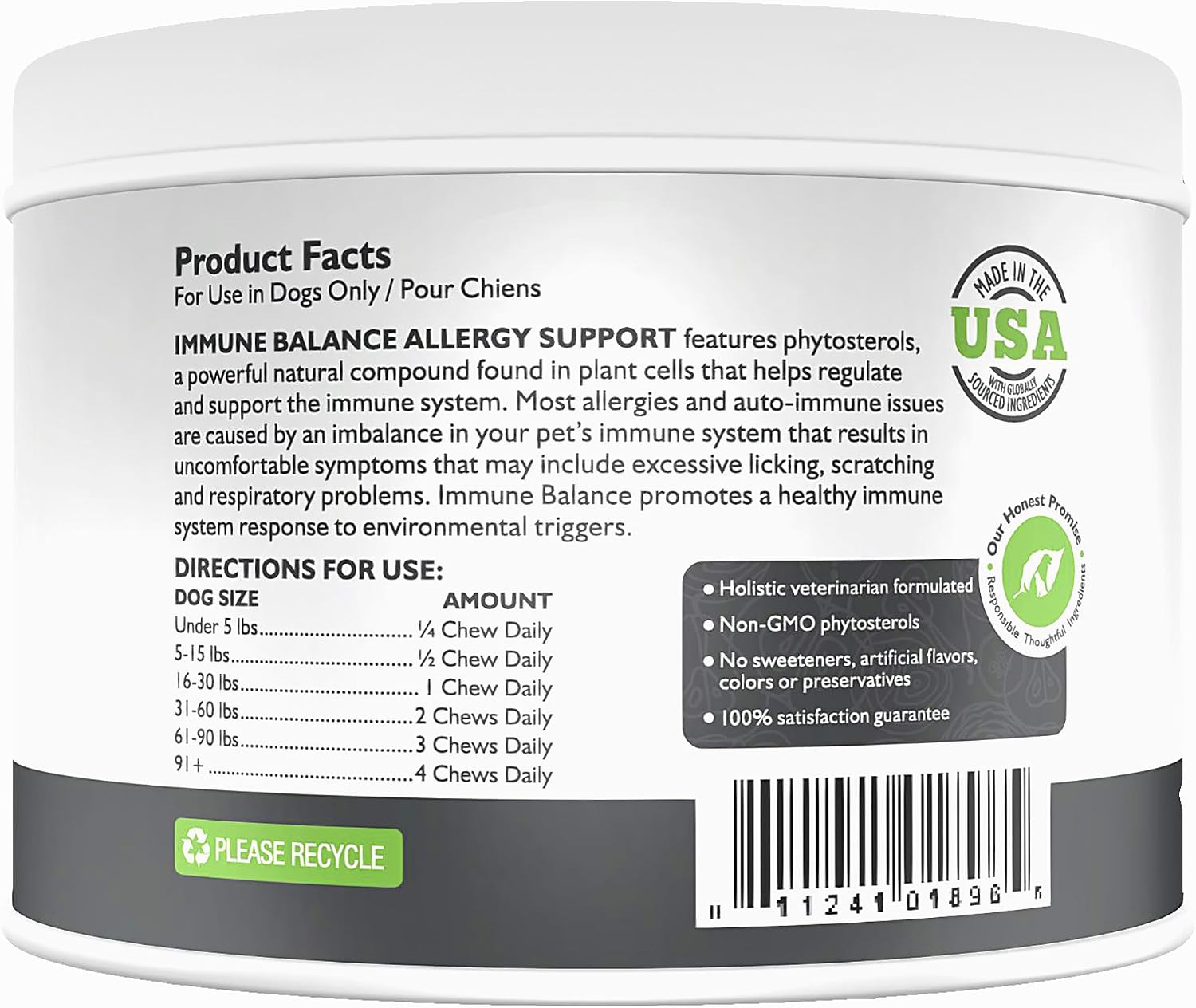 Only Natural Pet Immune Balance - Complemento Inmunológico para Perros y Gatos con Fitoesteroles, 60 Comprimidos