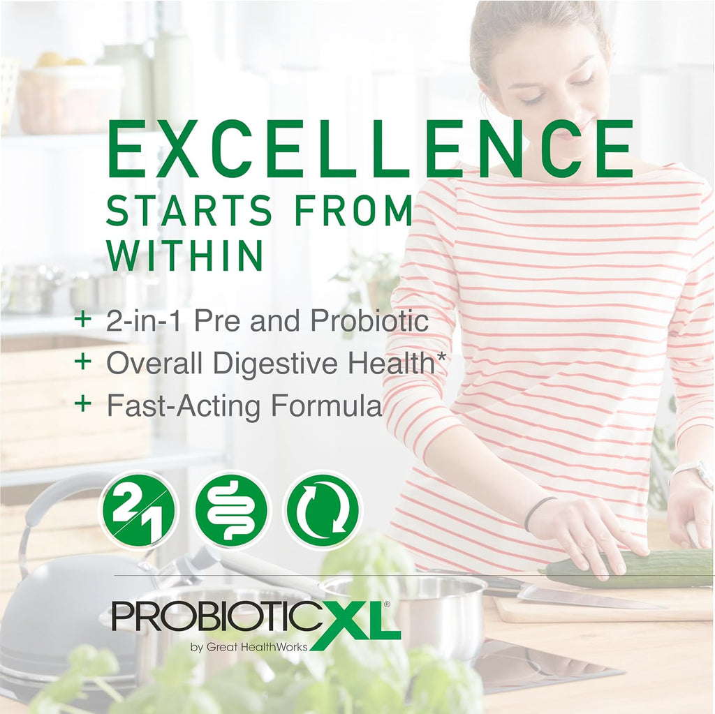 OmegaXL ProbioticXL - Prebiótico y Probiótico, 11 Cepas, 12.5 mil millones UFC, 30 Cápsulas Vegetales