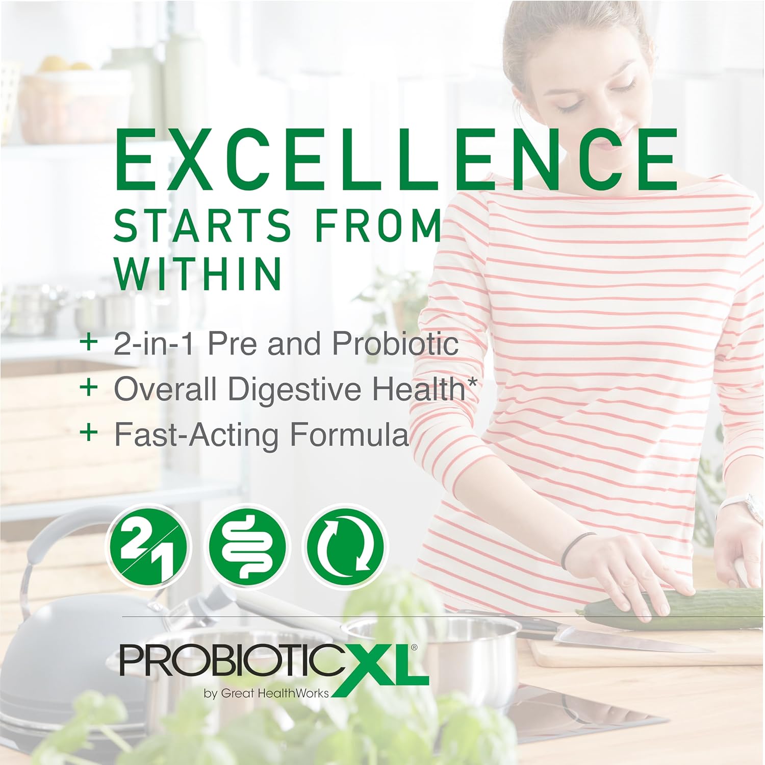 OmegaXL ProbioticXL - Prebiótico y Probiótico, 11 Cepas, 12.5 mil millones UFC, 30 Cápsulas Vegetales