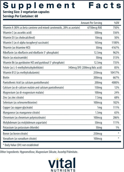 Vital Nutrients Multi-Nutrients - – Metilcobalamina (B12): la forma activa de la vitamina B12, crucial para la – Image 2