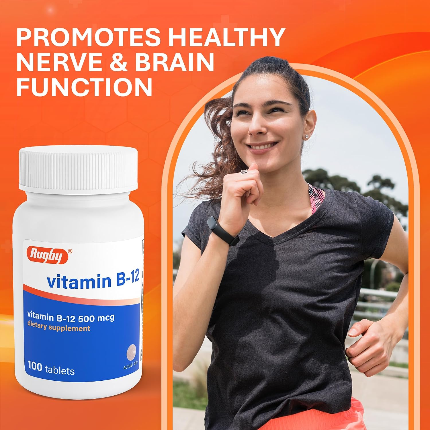 Vitamina B12 500 mcg - Complemento Sin Gluten, 100 Comprimidos