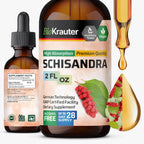BIO KRAUTER® Schisandra para la Calma y Relajación - Complemento Vegano de Estado de Ánimo - Extracto Líquido de Baya de Schisandra 118 ml - Gotas Naturales 650 mg por Dosis, Suministro para 56 Días, Sin Alcohol ni Azúcar