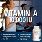 Bronson Vitamina A 10.000 UI - 250 Cápsulas Blandas - Fórmula Premium Sin OGM