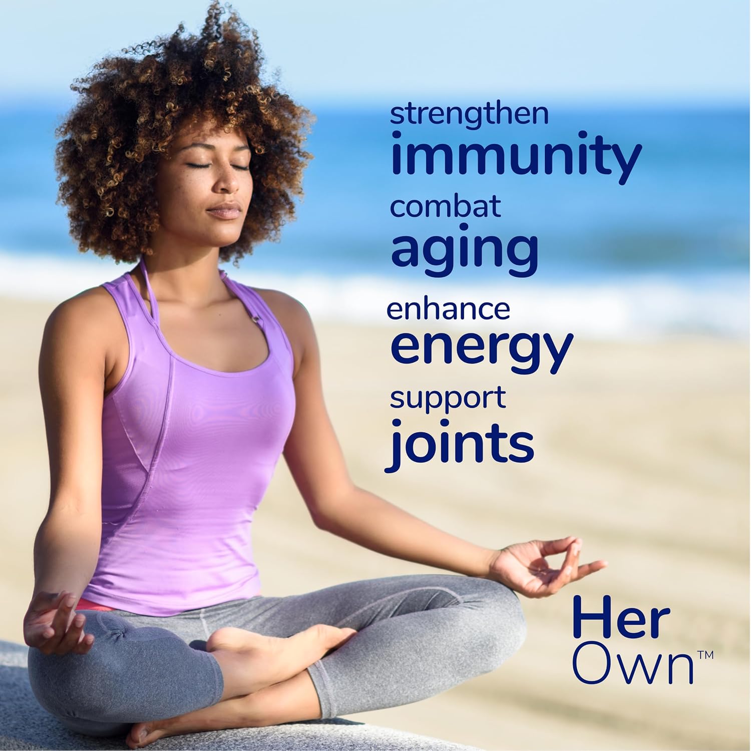 Her Own Irish Sea Moss Cápsulas - Musgo Irlandés con Bardana y Fucus - Apoyo Detox, Inmunidad, Piel Saludable y Metabolismo - 60 Cápsulas