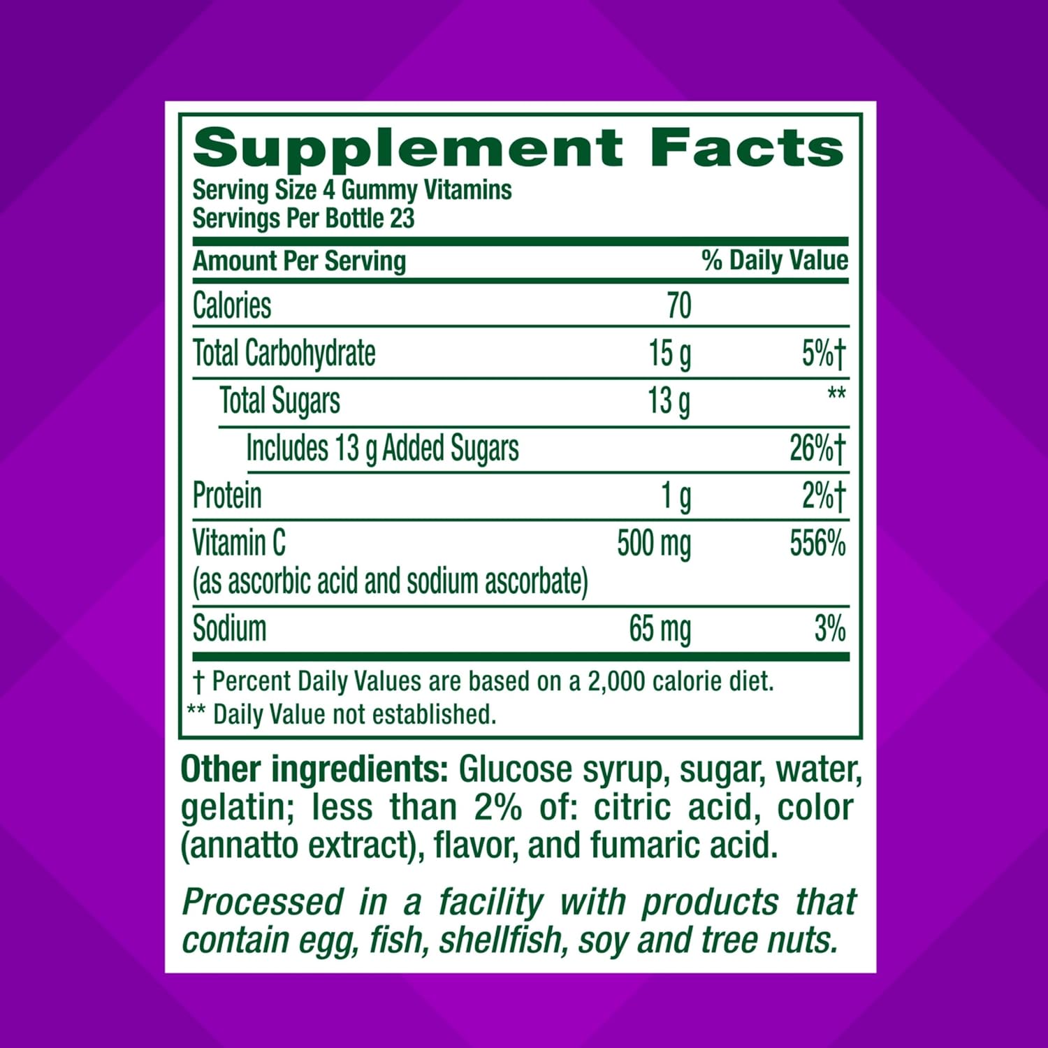 vitafusion Extra Strength Power C Gominolas de Vitamina C, Sabor Cítrico Tropical, 92 unidades