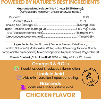 Omega 3 Fish Oil for Dogs - 180 Masticables – Alivio del picor: Los ácidos grasos contribuyen a calmar la piel – Image 2
