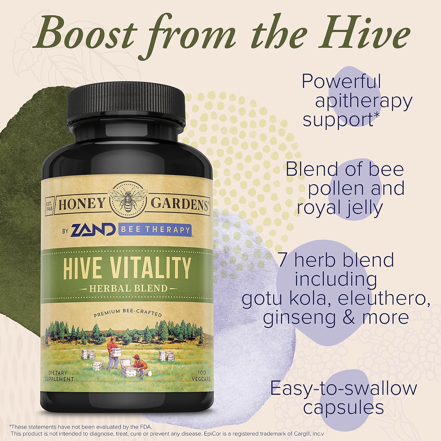 ZAND Bee Therapy Hive Vitality - Bee Pollen & Royal Jelly Capsules