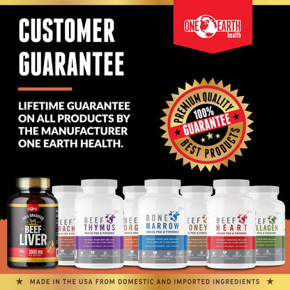 One Earth Health Tráquea de Res 100% Pasto Alimentado - 3000mg, 200 Cápsulas – Image 6